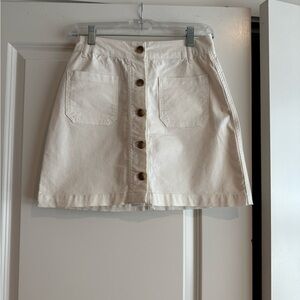 Marine Layer Cream A-Line Mini Skirt